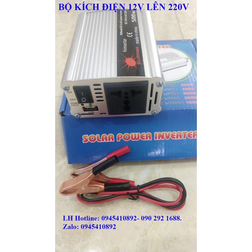 Bộ kich điện 12 lên 220v 500W Inverter 12v 220v
