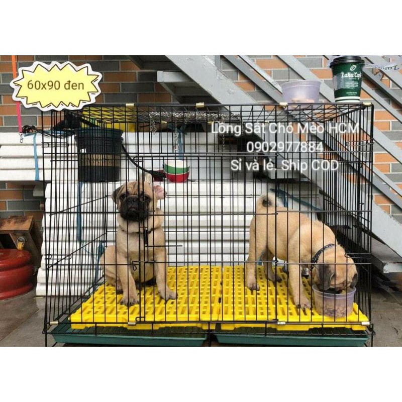 Chuồng Sắt Tĩnh Điện Size 58x86 cao 67 Chó Dưới 25Kg - Chuồng Sắt Xếp Gọn Kèm Mâm Hứng
