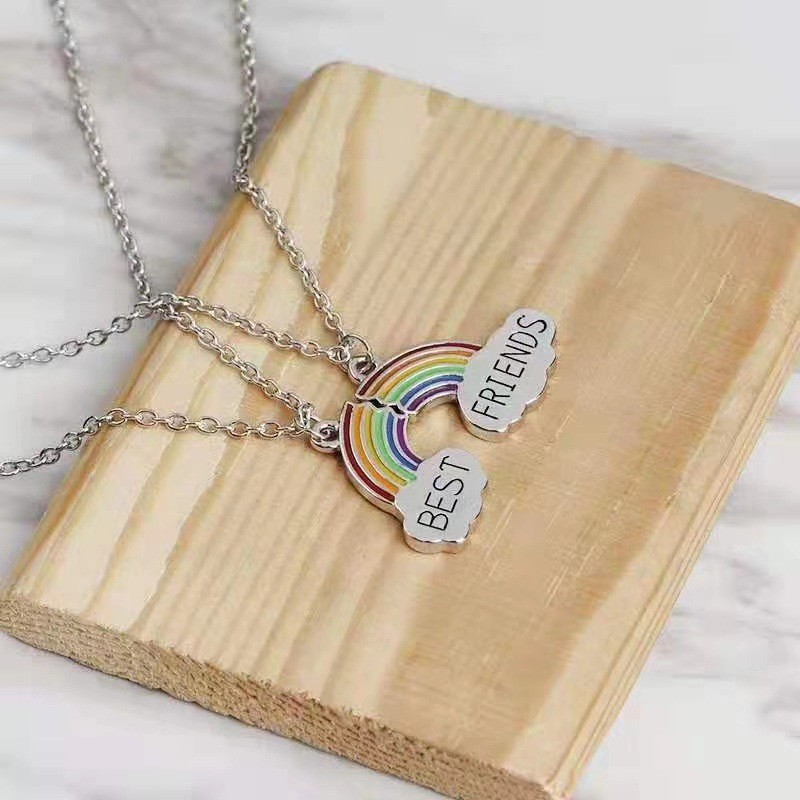 Personalized Rainbow Best Friends Necklace