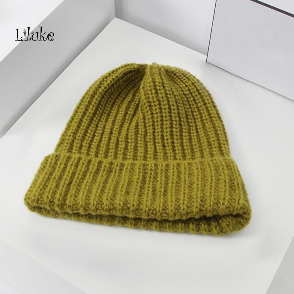 Mũ Beanie Dệt Kim Màu Trơn Thời Trang Unisex