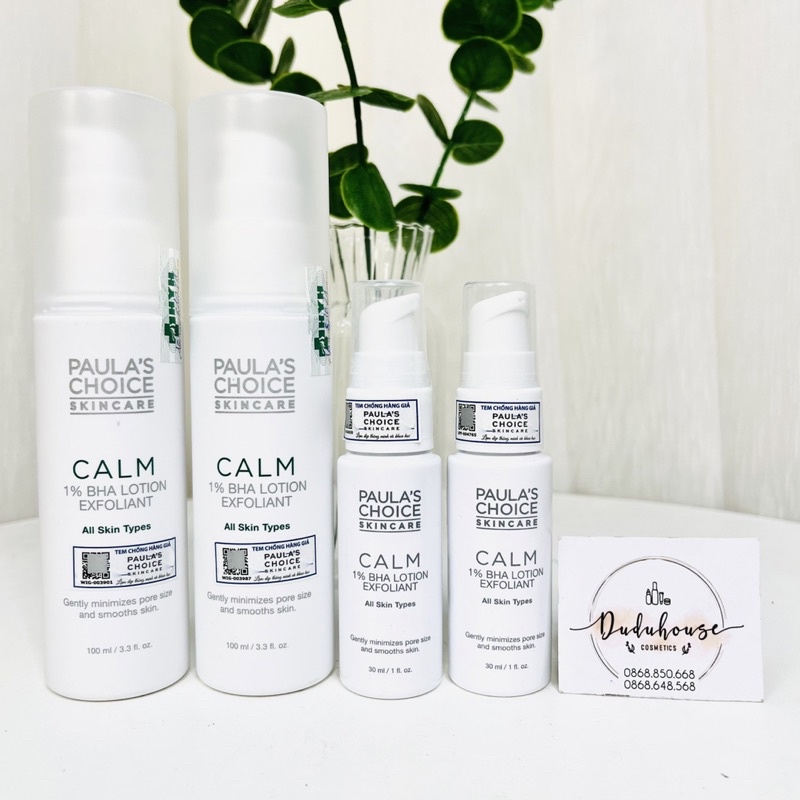 Loại bỏ tế bào chết 1% BHA Paula's Choice Calm Redness Relief Lotion Exfoliant 30/100ml