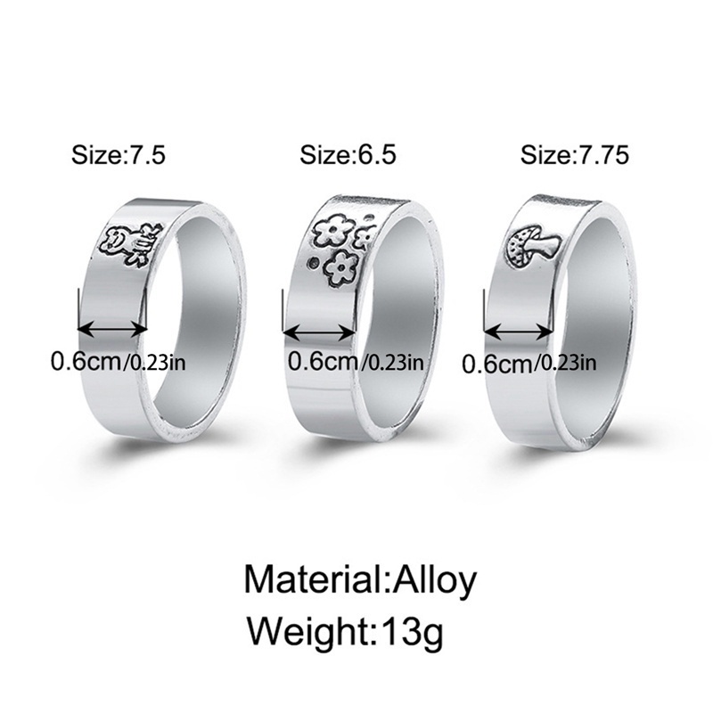 Bộ 3 Nhẫn Hình Nấm Xinh Xắn Chất Lượng