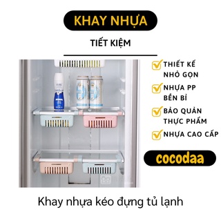 Khay Tủ Lạnh - Rổ Nhựa Đựng Đồ Ăn Gài Tủ Lạnh, Kéo Ra Kéo Vào, Tiết Kiệm Không Gian 8892 [FREESHIP]