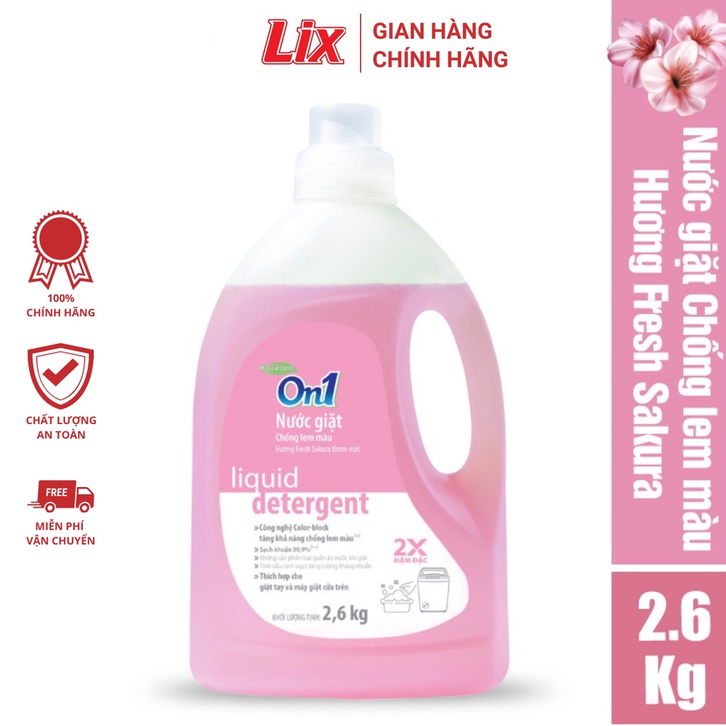 Nước giặt Lix nhiều mùi hương nhiều dung tích sạch khuẩn khử mùi thơm ngát hương hoa