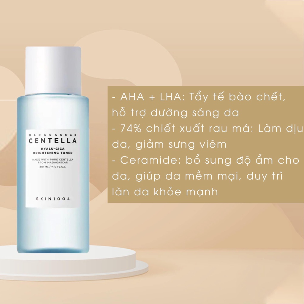 Nước Hoa Hồng cấp nước làm sáng da Skin1004 Madagascar Centella Hyalu-cica Brightening Toner 210ml