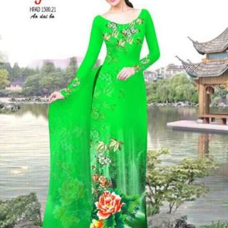 Vải áo dài in 3D cả bộ tằm
