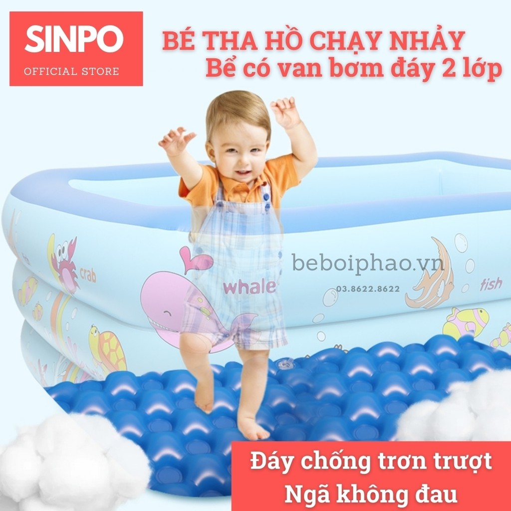 Hồ Bơi Phao/Bể Bơi Phao 3 Tầng Chính Hãng Bản Mới 2021 - Đáy Dầy 2 Lớp Chống Trượt