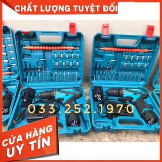 Khoan pin Makita 12v, có điều tốc-tặng phụ kiện