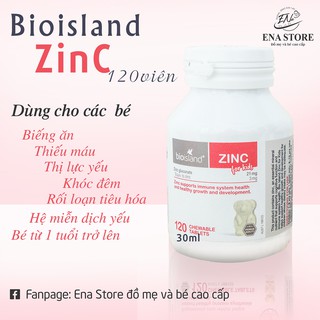 Viên Bổ Sung Kẽm ZinC BioIsland 120 Viên Cho Bé Từ 1 Tuổi