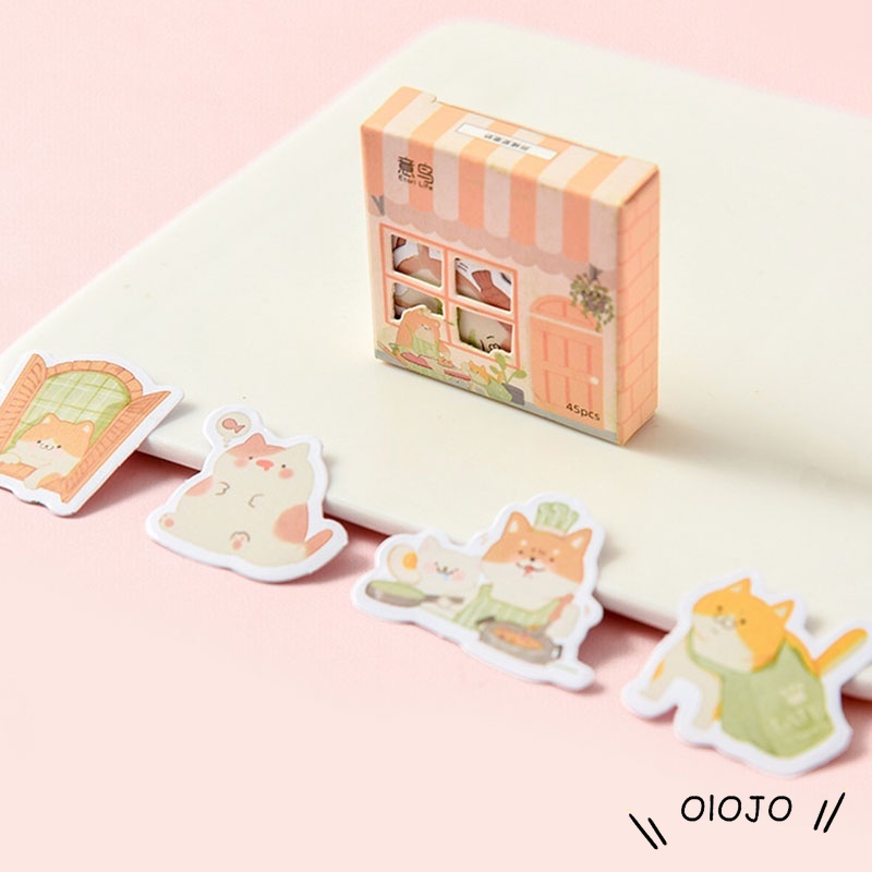 Sticker dán trang trí sổ tay / điện thoại 45 inch hình ngôi nhà gấu hoạt hình xinh xắn
