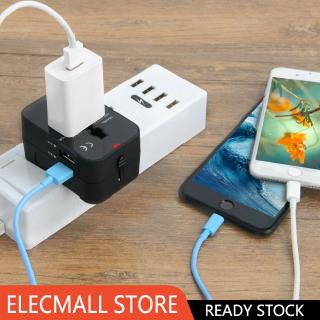 Universal Travel Adapter International Power Outlet Plug 2 USB
