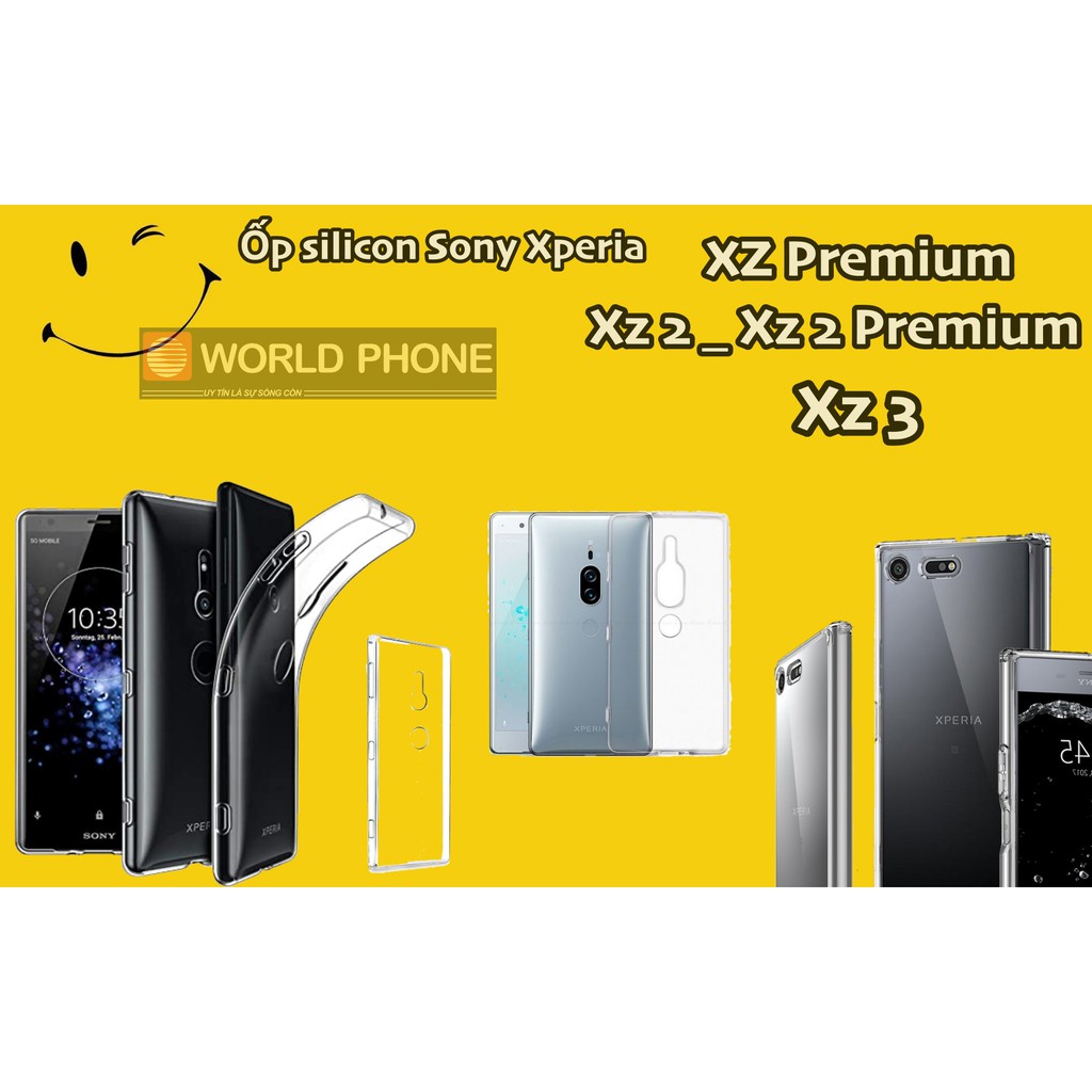Ốp lưng Silicon Sony Xz Premium, XZ 2 _ Xz2 Premium, Xz3, Ốp dẻo trong Sony