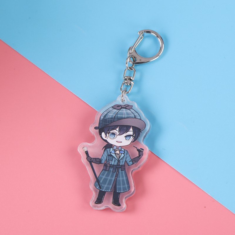 ( Mica trong acrylic) Móc khóa IDENTITY V NHÂN CÁCH THỨ NĂM VER NỀN TÍM in hình anime chibi