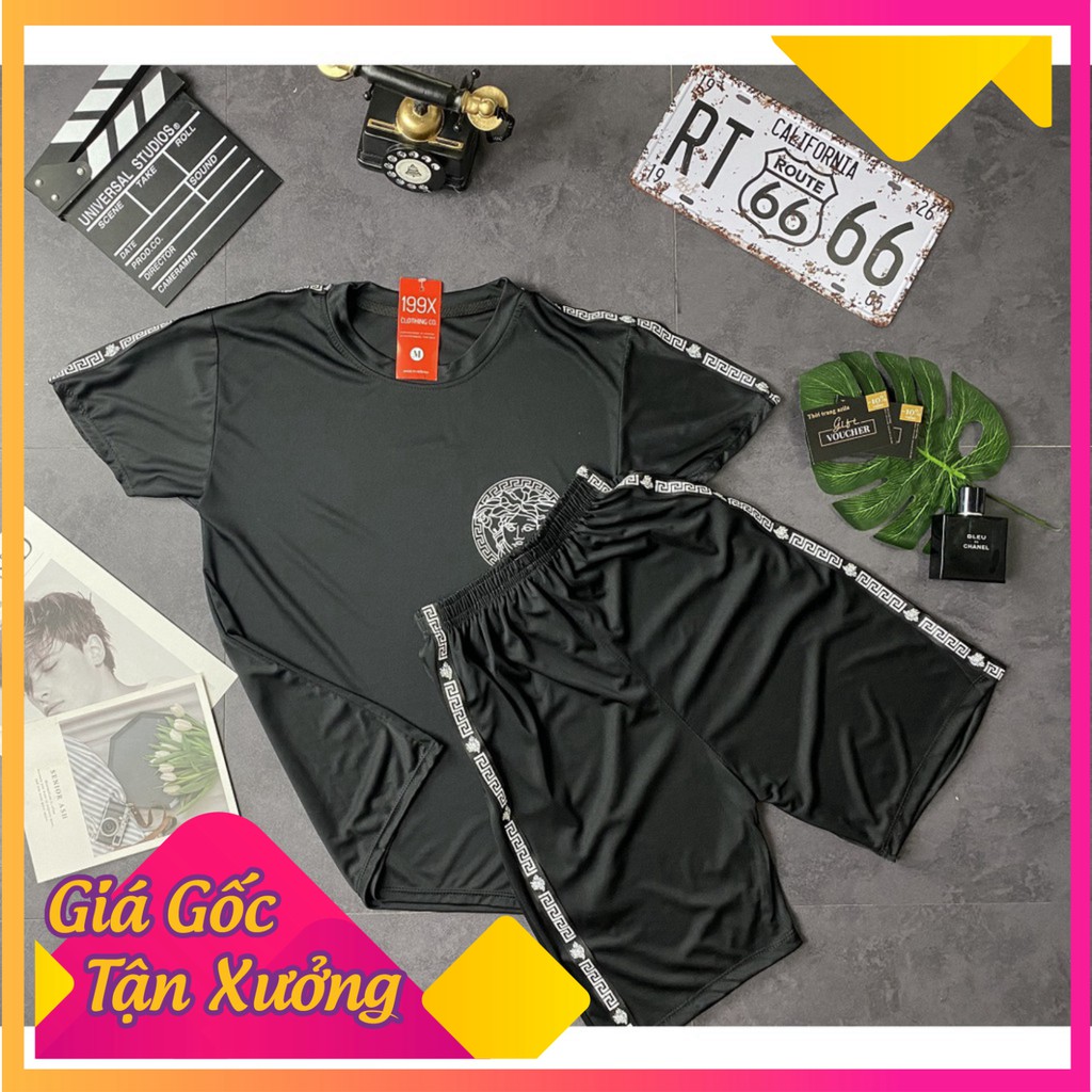 Bộ Hè Nam, Bộ Thun Nam versac Cộc Tay Chất Thun Lạnh In Logo - Video, Ảnh Thật - BN05 - Kstore68