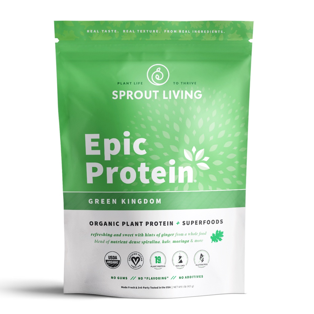 Bột uống siêu thực phẩm Sprout Living, Epic Protein Green Kingdom 454g