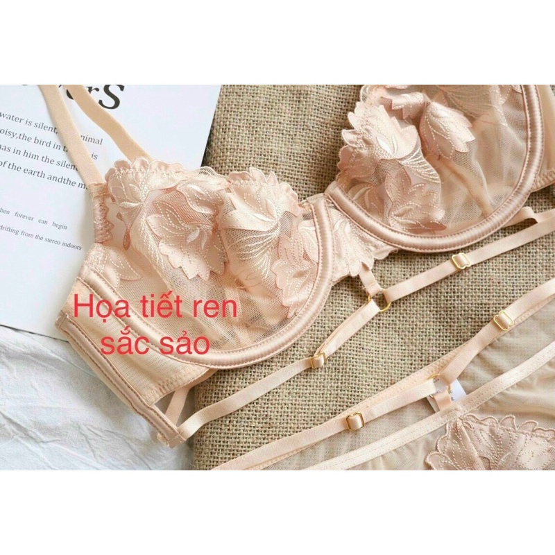 Bộ đồ lót B031 ren hoa lưới có gọng cao cấp