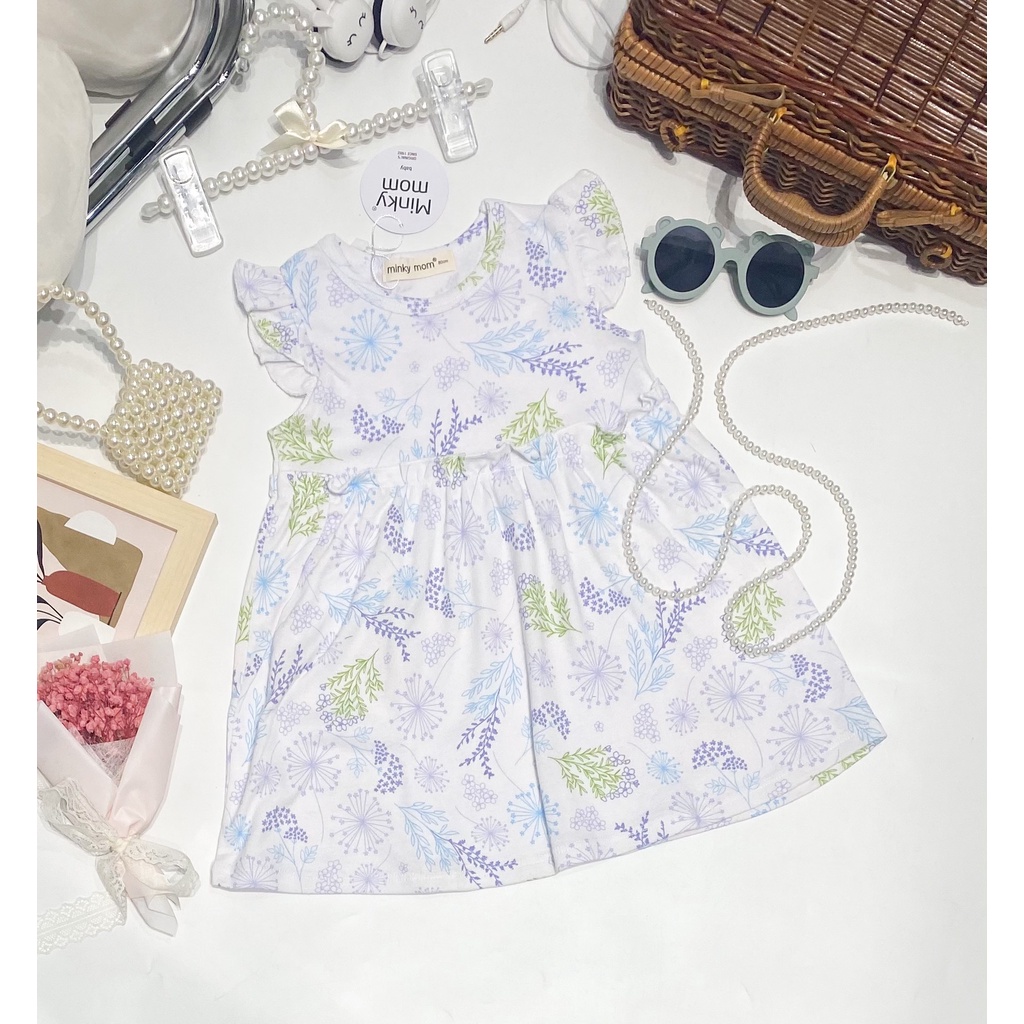[Bé gái 8-19kg] Váy Bé Gái 1, 2, 3, 4 Tuổi Hiệu Minky Mom Vải Cotton Hàn Dễ Thương
