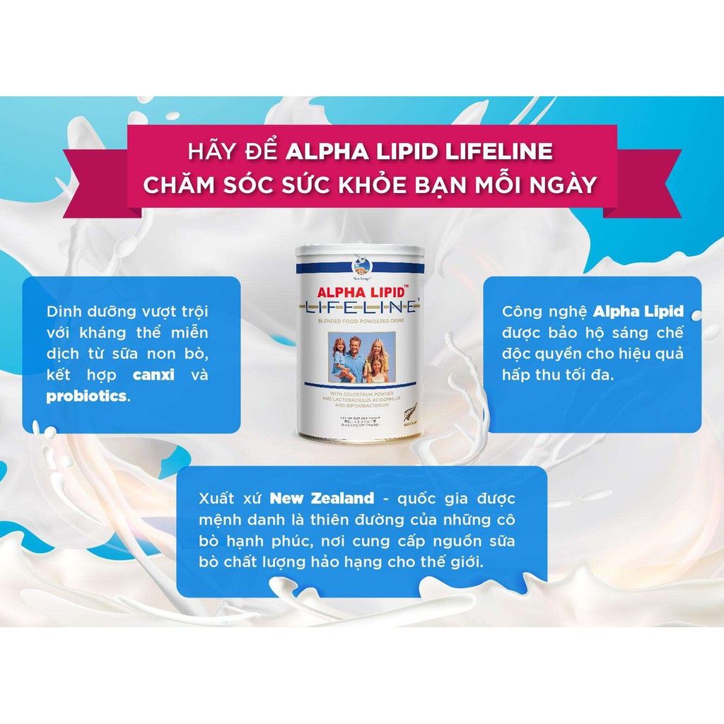 [CHÍNH HÃNG] SỮA NON ALPHA LIPID LIFELINE 450G CỦA NEW ZEALAND, GIÁ GỐC CỦA NHÀ PHÂN PHỐI