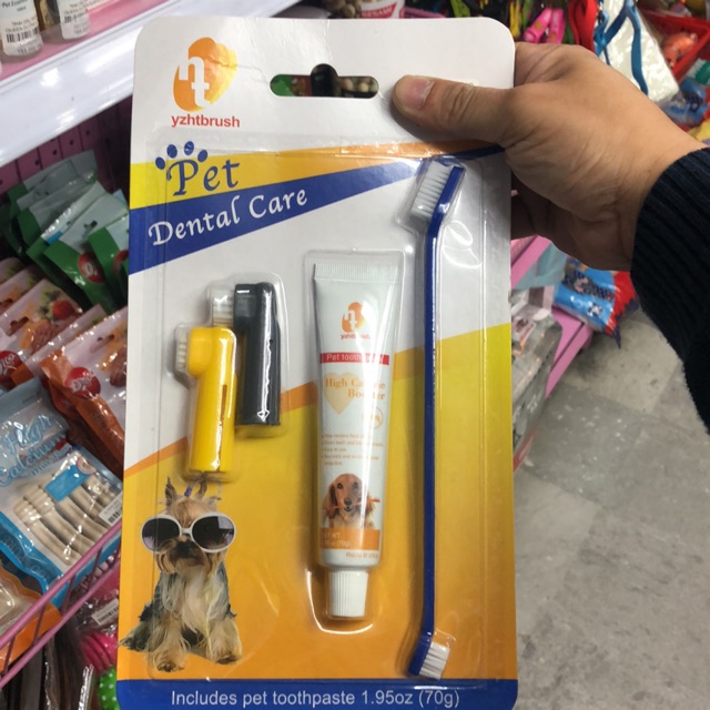 Bộ kem đánh răng chó mèo