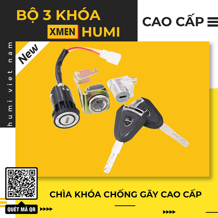 Bộ 3 Khóa Xe Điện Xmen ( Humi) CAO CẤP [ GIÁ RẺ]