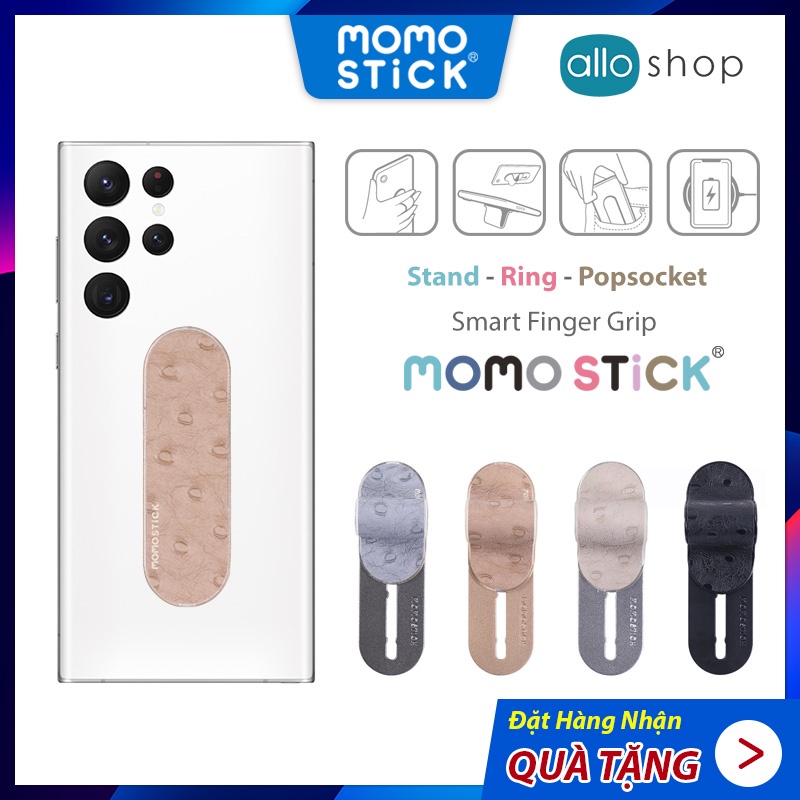 PopSocket Điện Thoại MOMOSTICK Ostrich Series, Giá Đỡ iP Momo Stick Đa Năng Ring & Stand - Chính Hãng Hàn Quốc