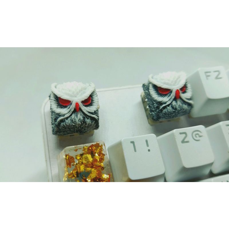 Keycap resin Keypora clone tone highlight trắng đen trang trí bàn phím cơ gaming