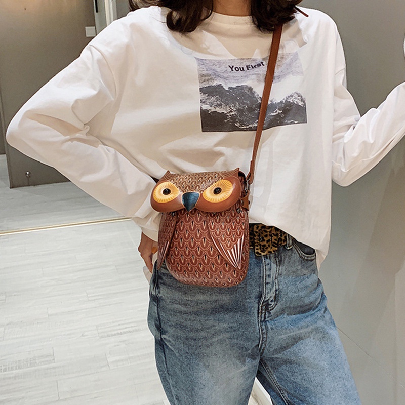 Túi IELGY đeo vai họa tiết hoạt hình phong cách cổ điển thời trang cho nữ