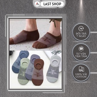tất vớ lười nam nữ, họa tiết 1 ong hàng có 5 màu, chất liệu cotton co giãn kháng khuẩn khử mùi thoáng khí(MSP 1 ong 006)