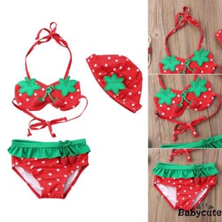 Bikini trái dâu đáng yêu cho bé gái ( ảnh thật )