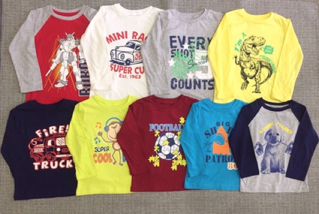 Conbo 3 áo thun bé trai tay dài vnxk 7kg -19kg