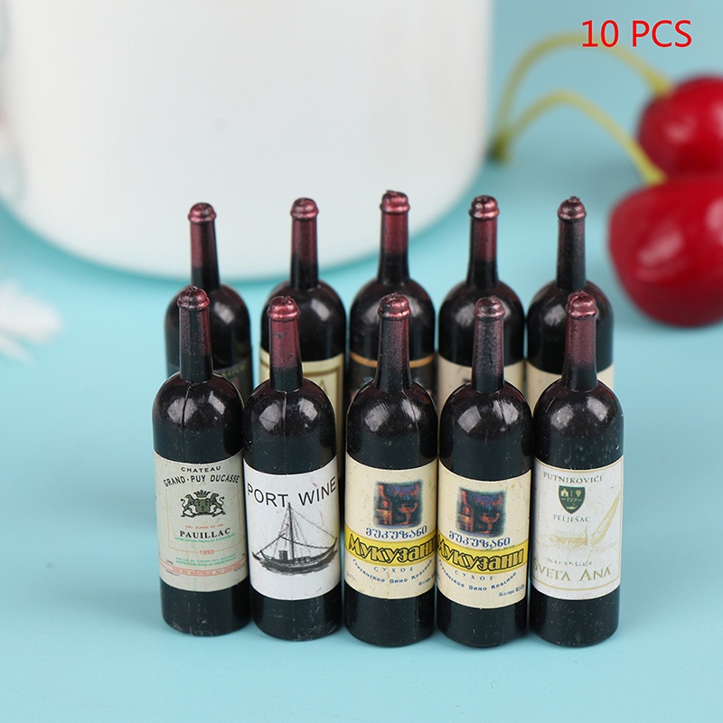 Set 10 Mô Hình Chai Rượu Mini Trang Trí Nhà Búp Bê