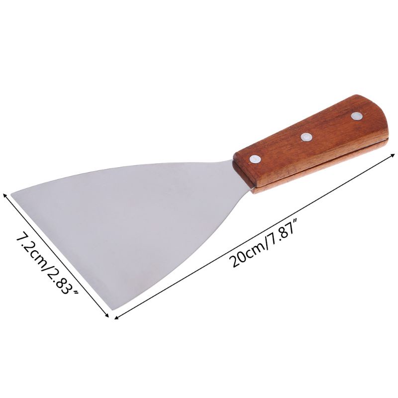Xẻng Xúc Bánh Bằng Thép Không Gỉ Cán Gỗ Tiện Dụng