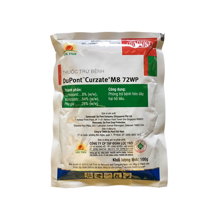 Dupont Curzate M8 100 gam, thuốc Phòng trừ bệnh sương mai hại dưa hấu, chết héo dây tiêu,vàng lá