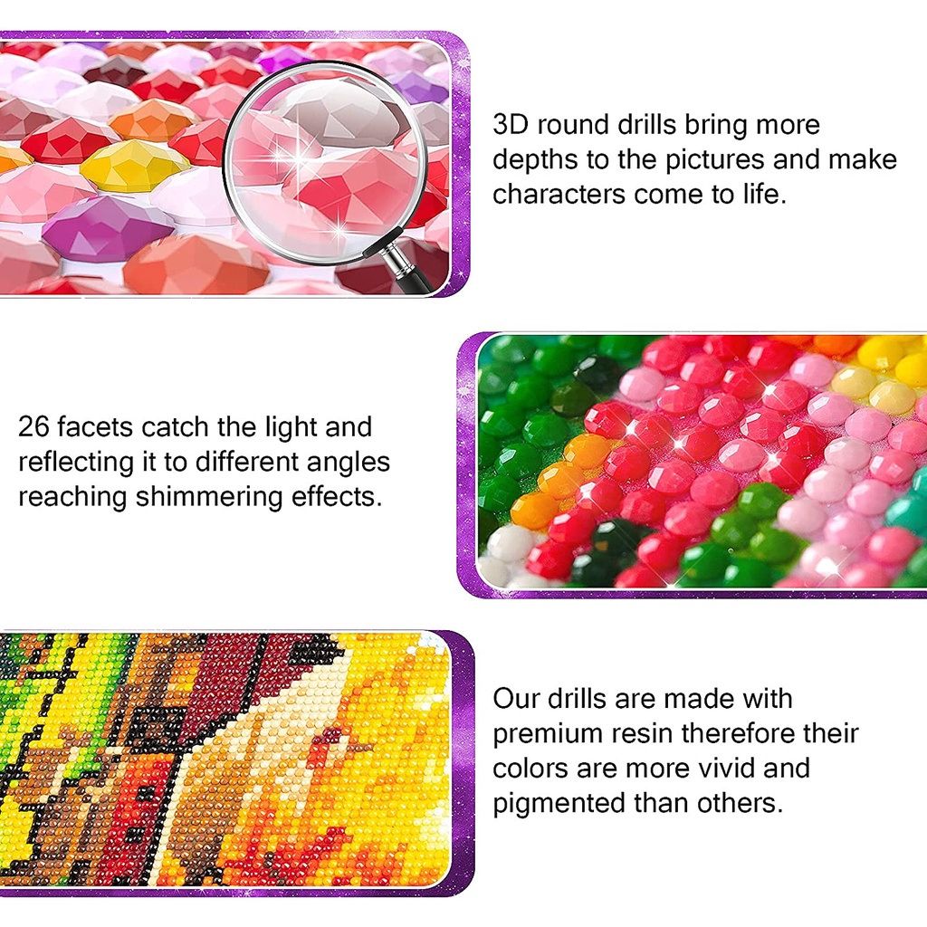 Bộ Tranh Đính Đá 100% Tự Làm Hình Phong Cảnh Độc Đáo Kích Thước 30X40CM Kèm Phụ Kiện