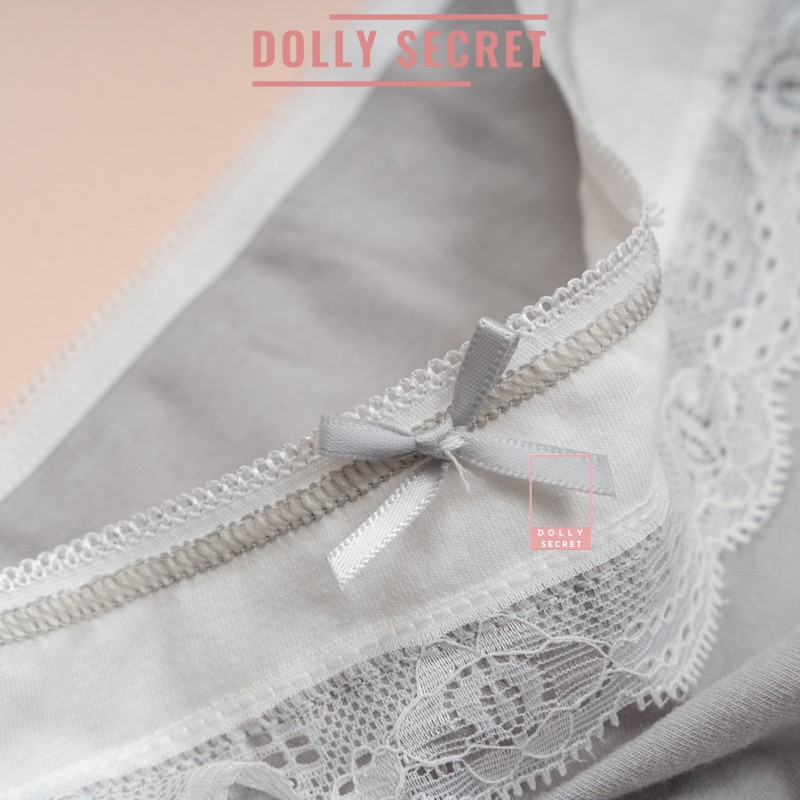 Quần lót nữ cotton viền ren đáng yêu kháng khuẩn dễ thương nữ tính nhiều màu DOLLY SECRET QL017 | BigBuy360 - bigbuy360.vn