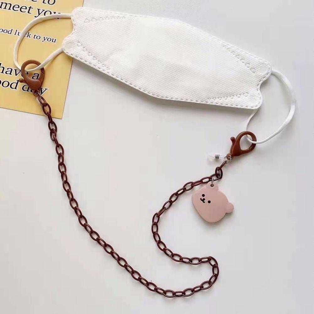 Qqmall Dây Đeo Mắt Kính Gắn Mặt Nạ Chống Trượt Chống Thất Lạc Hình Gấu Hoạt Hình Đơn Giản