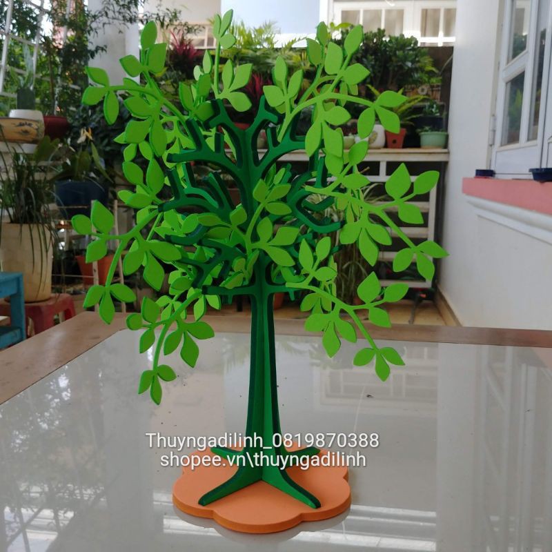 Bộ cây xanh mút xốp chi tiết rời tự dán mầm non cao 24cm