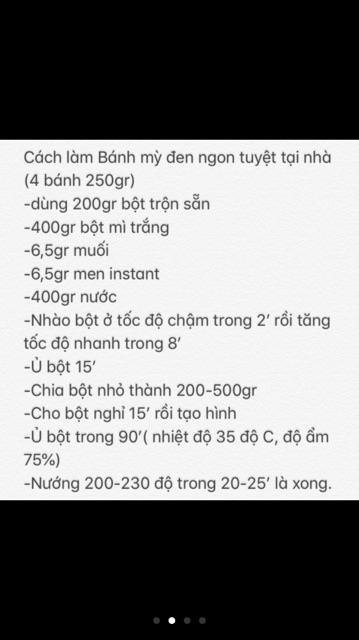 Bột trộn sẵn bánh mỳ đen gói 0.5kg kèm công thức
