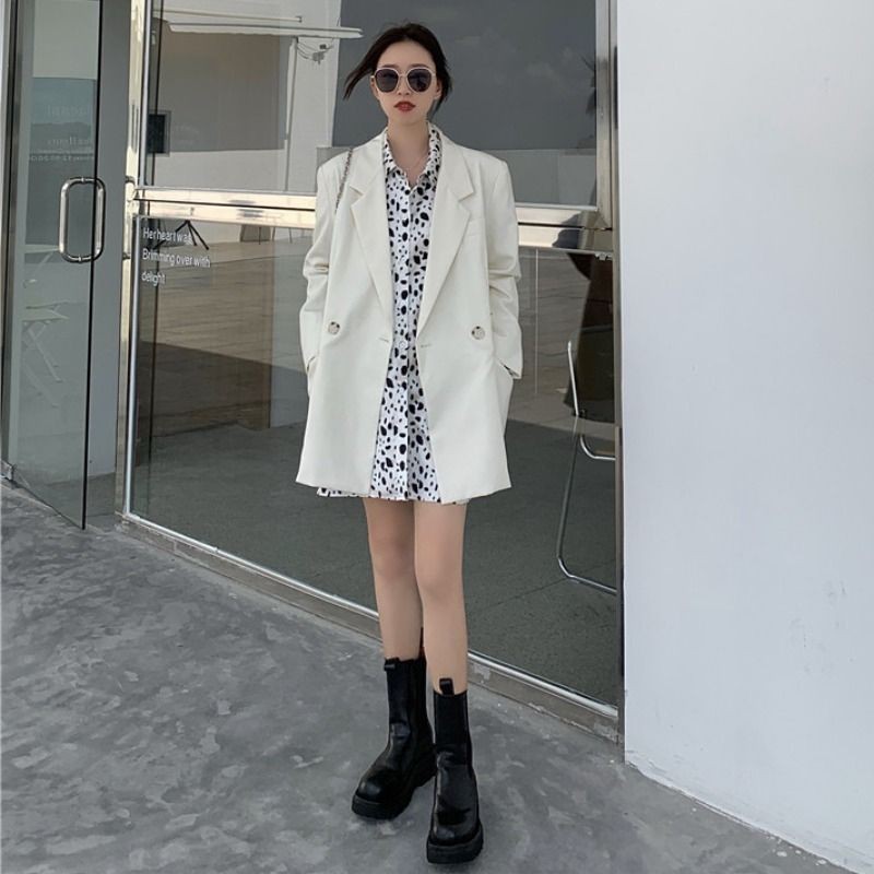 (Ord) Sét áo khoác blazer và áo sơ mi da beo phong cách basic | BigBuy360 - bigbuy360.vn