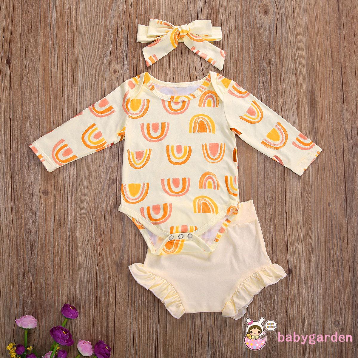 Set Áo Liền Quần &amp; Quần Short In Hoa &amp; Băng Đô Quấn Đầu Cho Bé Gái