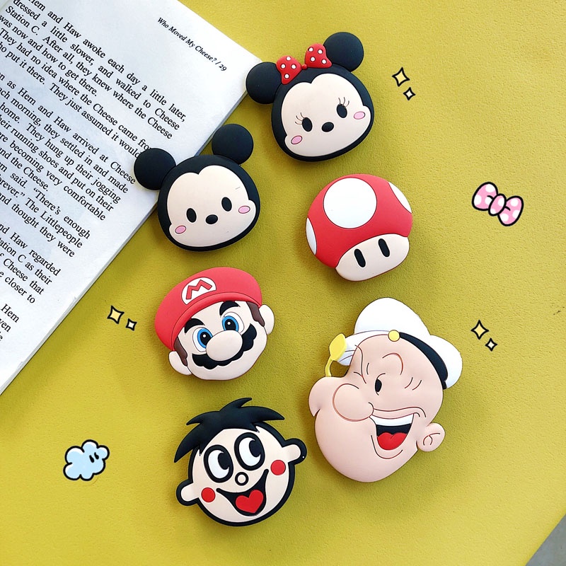 Giá đỡ điện thoại bằng silicon họa tiết hoạt hình dễ thương