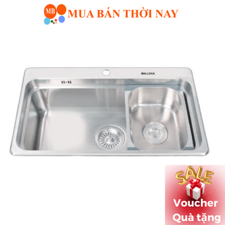 Chậu rửa chén inox Malloca MS 1022D, bồn rửa bát inox 304, Cam kết chính hãng