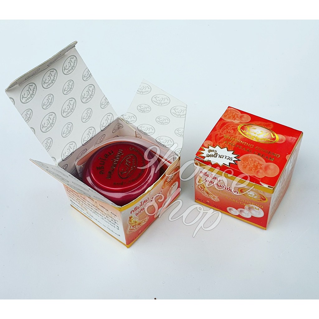 01 Hủ Kem Kim ĐỎ Whitening Ginseng &amp; Pearl Cream 20gram Thái Lan