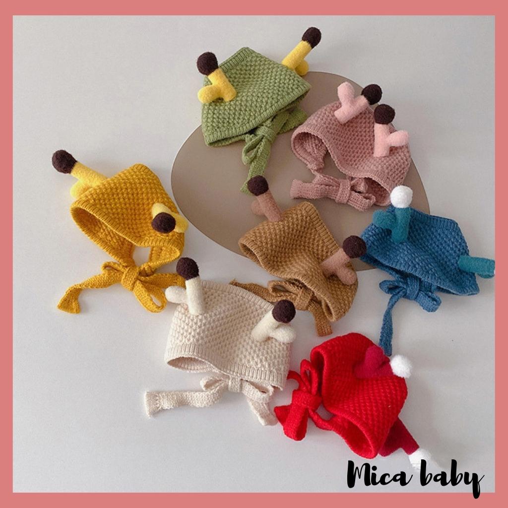 Mũ len che thóp kiểu dáng sừng hươu dễ thương cho bé từ 1 tuổi ML208 Mica baby