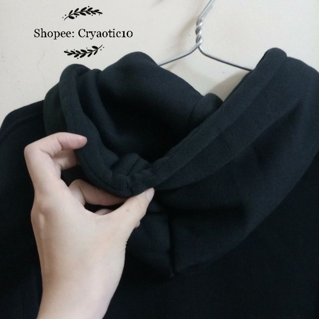 [ĐỦ SIZE - Kèm hình thật] Hoodie nỉ dày đen trơn black basic hoodie unisex