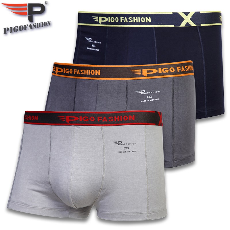 [Mã LTBAUAB19 giảm 7% đơn 99K] Combo 3 quần lót boxer nam cotton cao cấp Pigofashion QLPG03 nhiều màu