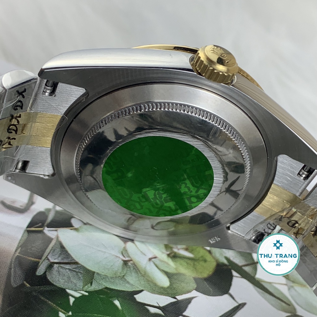 Đồng hồ Nam Rolex máy nhật, mẫu classic, mặt trắng viền vàng, dây kim loại, dòng cơ Automatic size 39mm-40mm