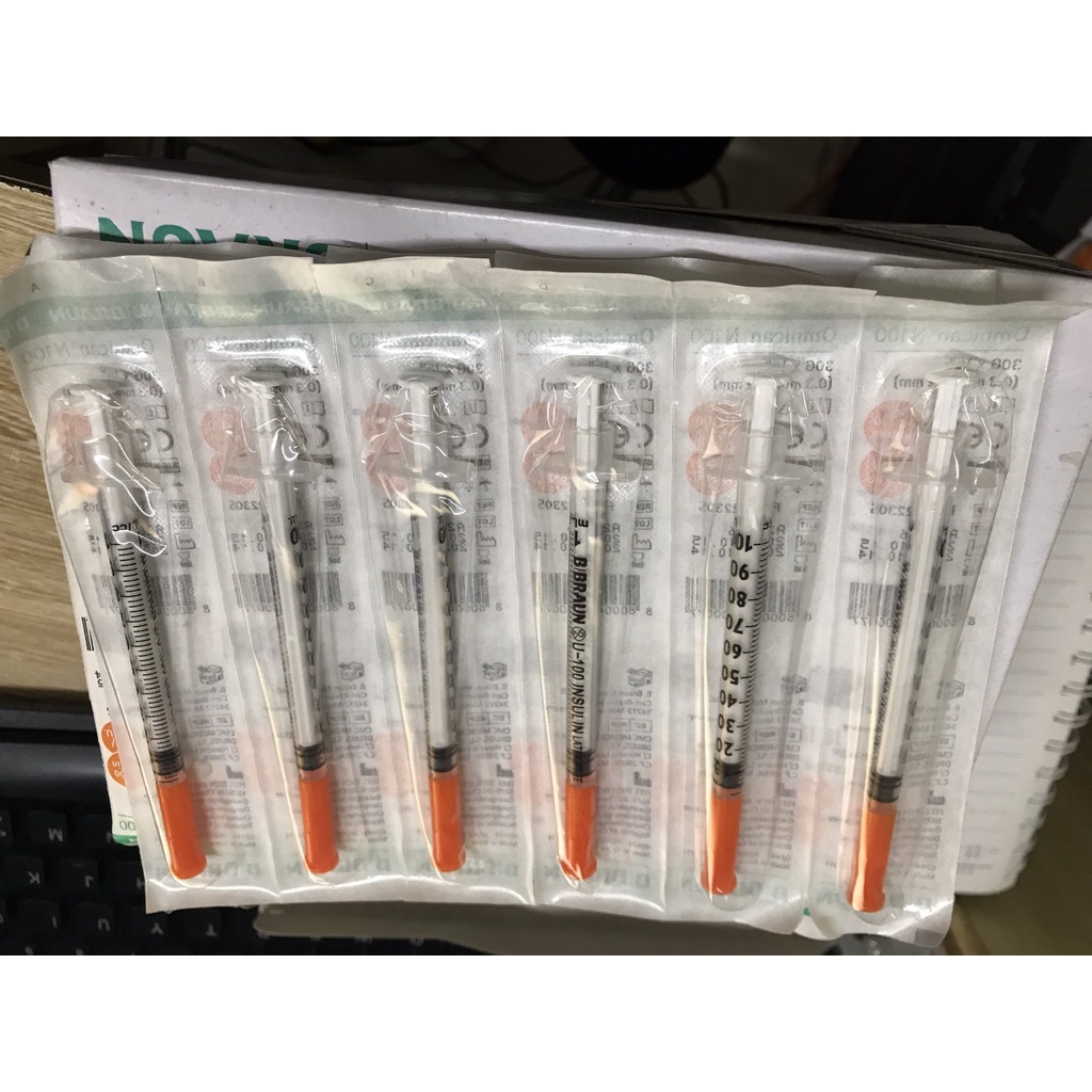 Bơm kim tiêm tiểu đường 1ml BBraun U-100