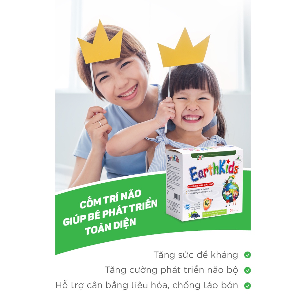 Cốm EarthKids - Phát triển trí não, cân bằng tiêu hóa, nâng cao sức đề kháng cho trẻ