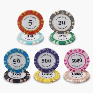 Lẻ 2 phỉnh poker Monte Carlo hàng đẹp lựa chọn nhiều mệnh giá 1, 5, 10, 25, 50, 100